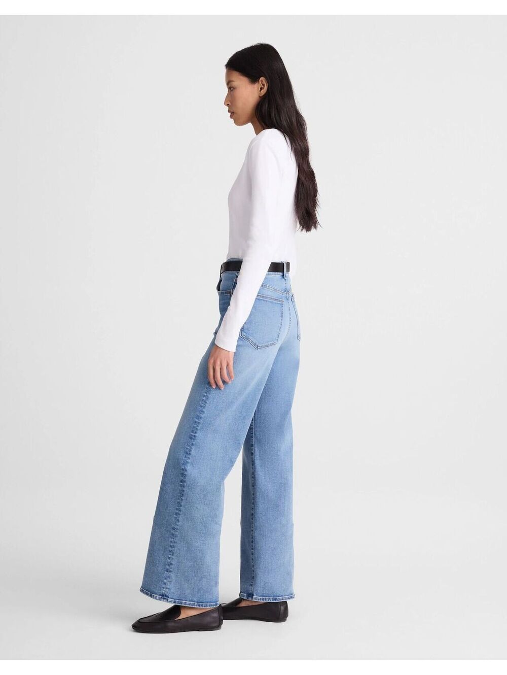 NWT Madewell The Short Wide-Leg Jean in Super Stretch Size 24 Short - MSRP $148 - Picture 3 of 5